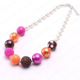 Child Girls Chunky Beads Necklace Cute Design Girls Toddler Bubblegum Beads Necklace For Party Chunky Jewellery Gift