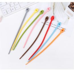 Portable Cable Line Organiser Strap Office Zip Ties Coil Winder Strap Earphone Storage Tape Multifunction yq01547