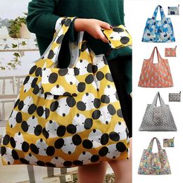 Reusable Shopping Bag Shopper Tote Grocery Storage Handbag Portable Folding Shopping Bags Waterproof Large Capacity Storage Bags GGA2298