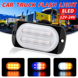 40PCS Truck Car 8 LED Flash Light 24w 12-24v Strobe Emergency Warning Light Flashing Lights