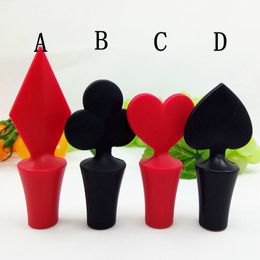 Poker Shaped Wine Stoppers Silicone Vacuum Sealed Wine Bottle Stopper Wine Champagne Stopper Kitchen Bar Tool