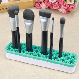 Portable Silicone Makeup Brush Holder Cosmetic Display Organizer Drying Rack Shelf Stash and Store for Lipstick Toothbrush Pencil