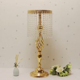 Rhinestone Candelabra Wedding Party Elegant Candle Holder Pretty Table Centerpiece Vase Stand Crystal Candlestick Wedding Decoration