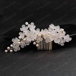Handmade Bridal Alloy Flower Shape Rhinestone Hair Comb Hairband Tiara Wedding Hair Accrssories for Women