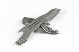 In Stock! DHL Shipping Mini Small Folding Knife D2 Stone Wash Blade TC4 Titanium Alloy Handle Outdoor EDC Pocket Knives EDC Tools