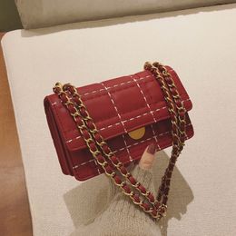 Borsa a tracolla firmata Sugao rosa borse a tracolla di lusso da donna borse piccole e quadrate borsa rossa borsa a tracolla in PU nuovo stile borse a catena di moda