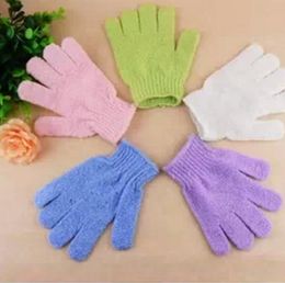 Exfoliating Bath Glove Five fingers Bath bathroom accessories nylon bath gloves Bathing supplies products Wholesale LX1185