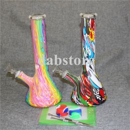 11" Glass Water bong glass beaker based ice catcher smoking water pipes hookah with Downstem and bowl joint 14 mm
