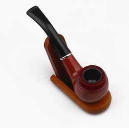 2024 Hot-selling fashionable plastic pot red Philtre pipe Philtre cigarette mouth bakelite pipe bend handle acrylic pipe