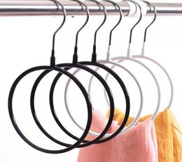50pcs/lot Storage Rack Metal Silk Scarf Hanger Round Ring Organizer Toroidal Circle Garment Belt Tie Towel Clothes Shelf Holder