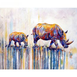 DIY Oil Painting By Numbers Animals theme 1/3 50*40CM/20*16 Inch On Canvas Mural For House Decoration [Unframed]