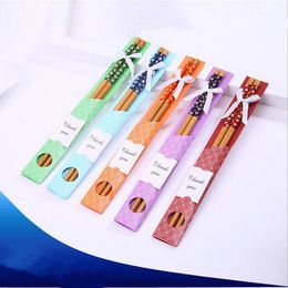 Bamboo Chopsticks Practical Chopstick Natural Woodiness New Style Chopsticks Personalized Wedding Favors Giveaways Gift Souvenir EEA903-3