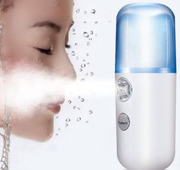 Nano Mist Sprayer Face Humidifier Facial Steamer Cooling Mist Mini Moisturising Instrument USB Rechargeable 30ml water tank LLFA