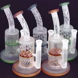 8.5 pulgadas New Design Sandblasting Recycler Glass Bong Water Tipes Hookahs Mini plataforma de aceite con gran fumar