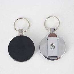Retractable Metal Card Badge Holder Steel Recoil Ring Belt Clip Pull Key Chain metal buckle Promotion gift LX1635