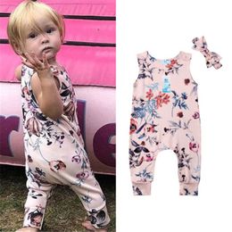 NEW BABY 2PCS 2019 Cute Newborn Infant Baby Girl Floral Romper Jumpsuit Outfits Clothes Headband Set 0-24M