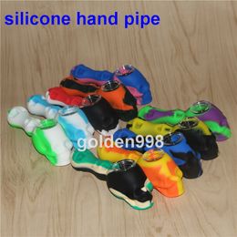 smoking wholesale bong hand pipes Colourful Silicone Spoon With Glass Bowl Mini Pipe Dab Rig Oil