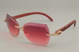 Modischer, hochwertiger, geschnitzter Brillenrahmen 8300817-A2, Diamant-Serie, handgeschnitztes Muster aus Holz/schwarzem Holz, 58–18–135 mm