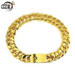 New Fashion Personalised Mens Gold Cuban Link Chain Bracelets Hip Hop Rapper Chains Bracelet Jewellery Christmas Gift for Men Guys for Sale