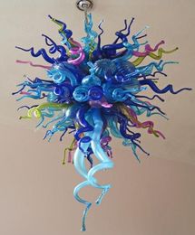 Lamps Multi Colour Crystal Pendant Lamp Modern LED Art Home Decoration Blown Murano Glass Chandelier for High Ceiling