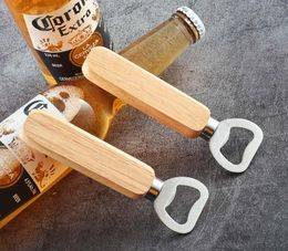 NEW Wooden handle stainless steel beer bottle opener The original wood Colour handle + metal wire drawing opener Wine bottle opener tool