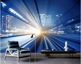 window mural wallpaper 3D stereo shuttle light channel bar KTV background wall