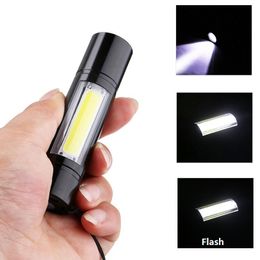 Ultra Bright COB LED Flashlight 3 Modes USB Rechargeable MiNi Portable Torch