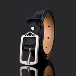 fashion new designer kids girls belts crown Metal buckle adult children waist strap PU Needle buckle All-match boys Belt Y1190