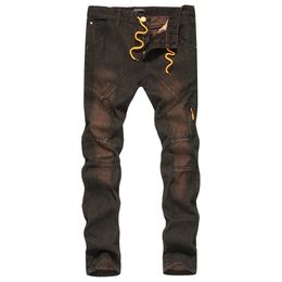 Fashion Vintage Mens Ripped Jeans Pants Slim Fit Distressed Hip Hop Denim COOL Male Novelty Streetwear Jean Trousers J1811130