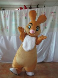 Halloween Deluxe Rabbit Mascot Costume Top Quality Cartoon Easter Bunny animals Anime theme character Christmas Carnival Party Costumes