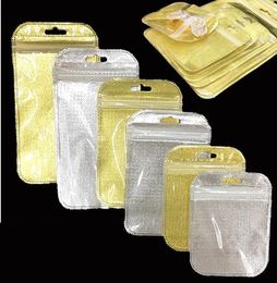 Small Size Mini Bag Plastic PE Gold Silver Self Sealing Storage Bag Jewelry Packing Pouch Clear Resealable Bags