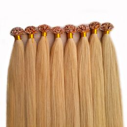 Black Brown Blonde Indian Remy Human Prebonded Extensions Italian Keratin Hair Flat Tip U tip Fusion 100 s/pcs 50g 70g 100g