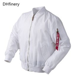 Men's Jackets DHfinery Thin White Bomber Flight Rain Windbreaker Waterproof Varsity Letterman Baseball Jacket Size: Xs-2XL FL03