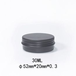 30ml Black Aluminium Jars Refillable Containers Screw Caps 30g Cosmetic DAB Oils Dry Herb Tobacco Storage Wax Makeup Lip Gloss Cosmetic Packaging Metal Tin Box Cans