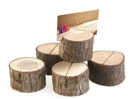 New Tree stump craft place card holder Rustic style seat folder photo clip Wedding natural wooden decorate Cylindrical and semicircle style