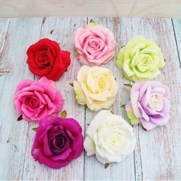 50pcs 11cm high quality artificial flower silk rose flower head wedding decoration diy wreath clip art fake flower decoration