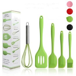 Silicone Kitchenware Non-stick Cookware Silicone Cooking Tool Sets Egg Beater Spatula Oil Brush Kitchen Tools Utensils Kitchenware with Box