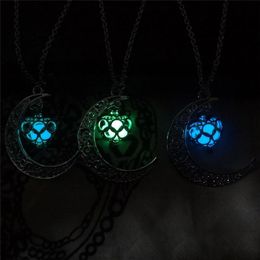 Glow in the Dark moon love Necklace Noctilucence Locket Necklaces designer necklace women necklaces fashion Jewellery