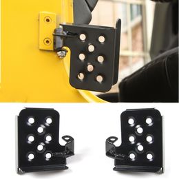 Black Iron Exterior Door Pedal Circular Hole Style For Jeep Wrangler TJ 1997-2006 Second Generation High Quality Auto Exterior Accessories