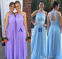 2019 Summer Spring Bridesmaid Dress Simple Chiffon Country Beach Garden Formal Wedding Party Guest Maid of Honour Gown Plus Size Custom Made