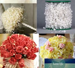 5 Meters Ivory/White/Pink Fishing Line Artificial Pearls Beads Chain Garland Flowers Wedding Party Decoration