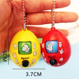 Mora Games Keychain Rock Paper Scissors Play Toy Key Chain Rings Jewelry Pendant Face Dolls Keychains Round Egg Keyring Accessories