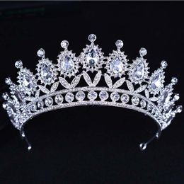 Fashion Silver Crystal Hair Jewelry Princess Queen Rhinestone Baroque Tiaras Crown Bridal Wedding Hair Accessories For Women