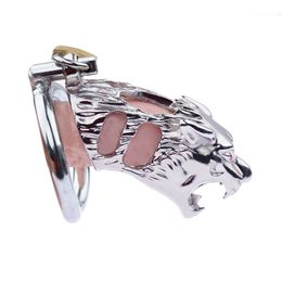 Tiger Shape Male Chastity Penis Ring Metal Cock Cage Bondage Lock Device BDSM Sex Toy For Men