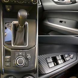 For Mazda cx-5 2017-2019 Interior Central Control Panel Door Handle 3D 5D Carbon Fibre Stickers Decals Car styling Accessorie199J