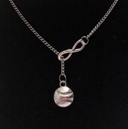 Hot Fashion Baseball & Softball Infinity Charms Collar Pendant Necklace Sweater Chain Silver Tone Women & Men Sports Jewelry Gifts - 14