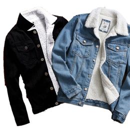 Designer Men's Jackets Hot Sale Men Jacket and Coat Trendy Warm Fleece Denim Jacket Winter Fashion Men Jean Outwear Male Cowboy