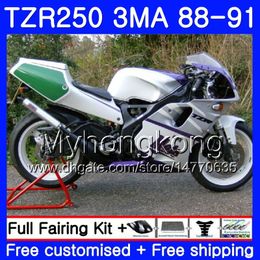Silvery white hot Body For YAMAHA TZR250RR RS RR YPVS TZR250 88 89 90 91 244HM.17 TZR-250 TZR250 3MA TZR 250 1988 1989 1990 1991 Fairing kit