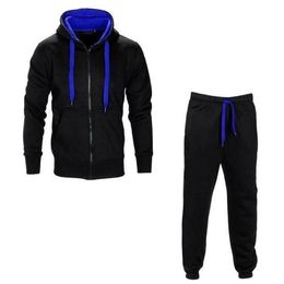 Active New Black Friday Hoody Men Tracksuits Sets Long Sleeve Two Pieces Set Fitness Casual Solid Color Hoodies Male Sporting Suit Trend