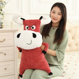 Plush toy stuffed doll animal cattle cow bull cartoon dress rompers kid Christmas Valentine's Day birthday present gift